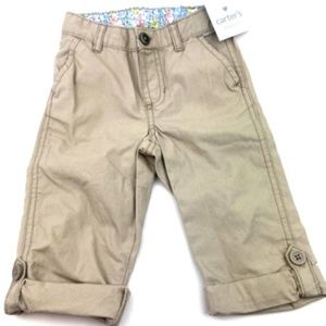 Baby Pants Bottoms Size 18m Girls Carter's Beige Pockets Playwear CHildren Kids
